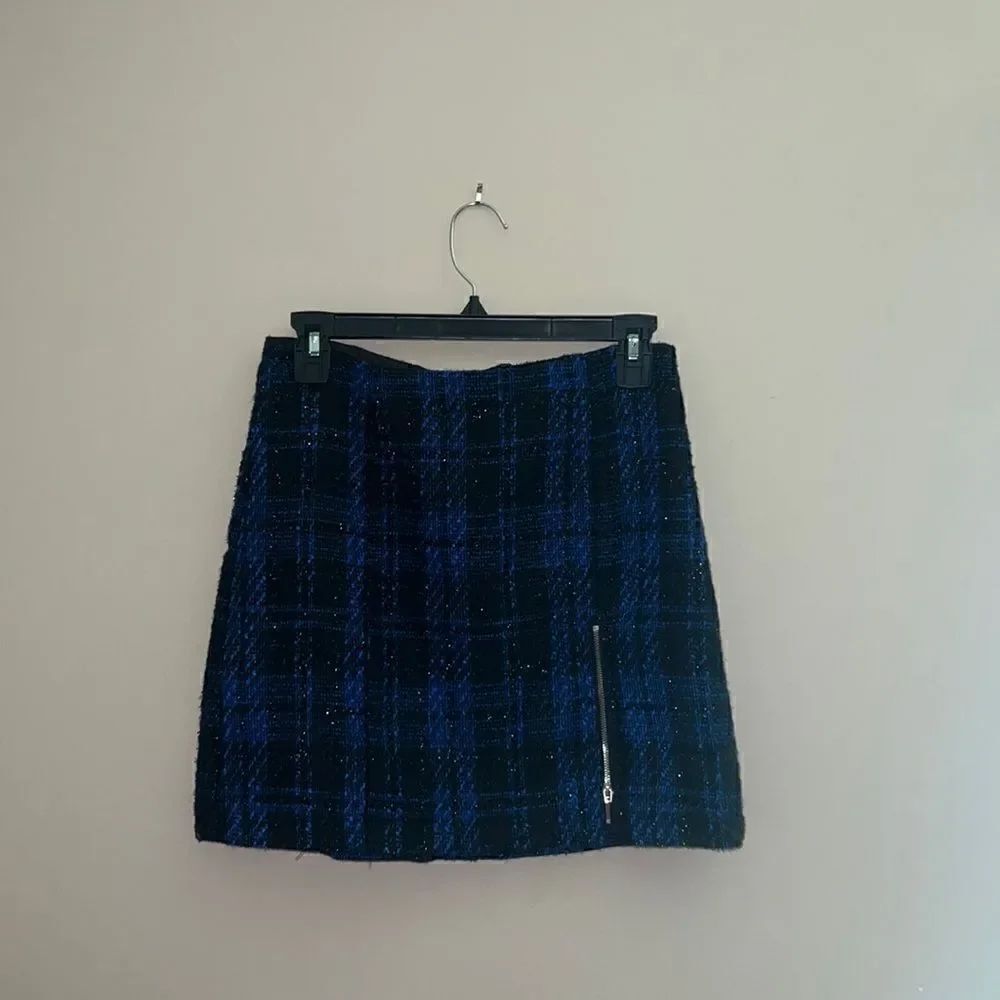Blue and Black Tweed Skirt (Size: 9 Juniors) NWOT